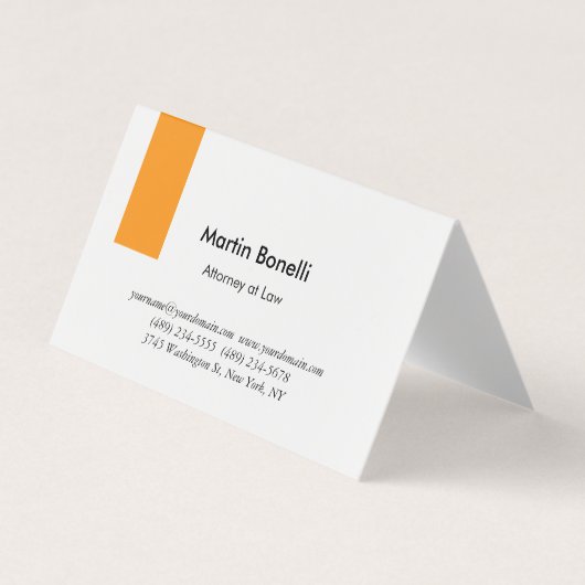 Einzigartig klassisch einfach Orange & Weiß Visitenkarten (Vorderseite)