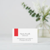Einzigartig klassisch einfach rot und weiß visitenkarte (Stehend Vorderseite)