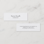 Einzigartig klassisch einfach, schlank weiß mini visitenkarte (Vorne/Hinten)
