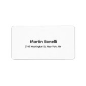 Einzigartig klassisch einfach Schwarz-weiß Adressaufkleber (Vorne)