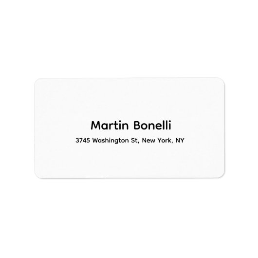 Einzigartig klassisch einfach Schwarz-weiß Adressaufkleber (Vorne)