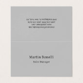 Einzigartig klassisch schlicht grau zweiseitig visitenkarten (Außenseite Aufgefaltet)