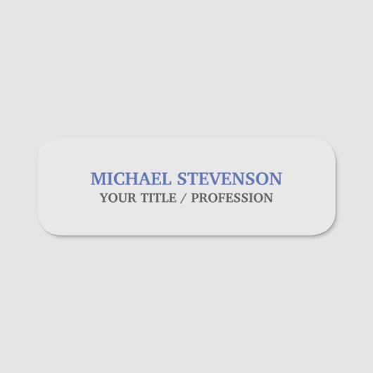 Einzigartig klassisches Blau Grau Namensschild (Vorderseite)