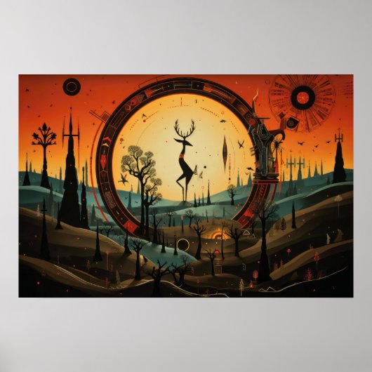 Einzigartig Kokopelli Abstrakt Poster (Vorne)