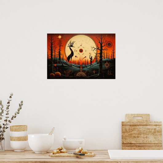 Einzigartig Kokopelli Abstrakt Poster (Küche)
