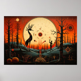 Einzigartig Kokopelli Abstrakt Poster