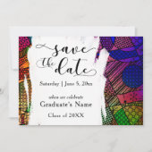 Einzigartig, kühl, farbig geometrisch "Save the Da Einladung (Vorderseite)