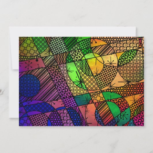 Einzigartig, kühl, farbig geometrisch "Save the Da Einladung (Rückseite)