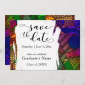 Einzigartig, kühl, farbig geometrisch "Save the Da Einladung (Vorne/Hinten)