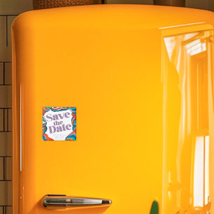 Einzigartig Kühn Boho Groovy Retro Lila Farbige We Magnet