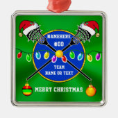Einzigartig, Lacrosse Weihnachtsschmuck, Personali Ornament Aus Metall (Vorne)