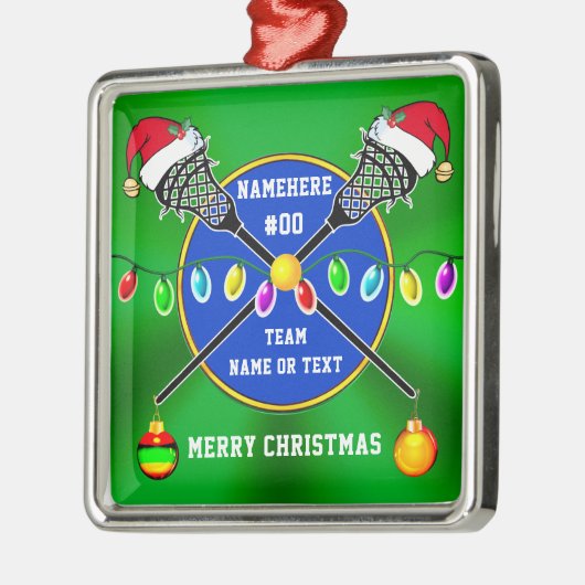 Einzigartig, Lacrosse Weihnachtsschmuck, Personali Ornament Aus Metall (Links)