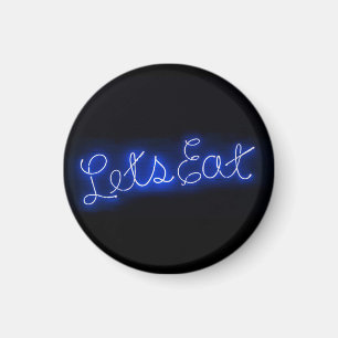 Einzigartig Lasst uns Vintagen Neon Sign in Blau e Magnet