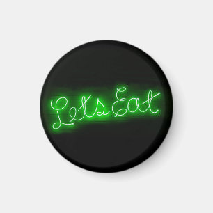 Einzigartig Lasst uns Vintagen Neon Sign in Grün e Magnet