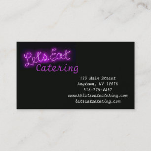 Einzigartig Lasst uns Vintagen Neon-Sign in Lila e Visitenkarte