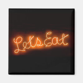 Einzigartig Lasst uns Vintagen Neon Sign in Orange Magnet