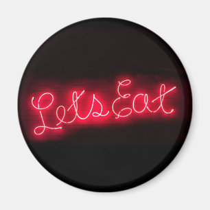Einzigartig Lasst uns Vintagen Neon Sign in Rot es Magnet