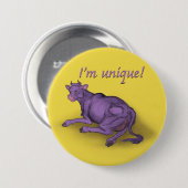 Einzigartig! lila Kuh Button (Vorne & Hinten)