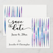 Einzigartig Lila, rosa, blau modern Save the Date (Vorne/Hinten)