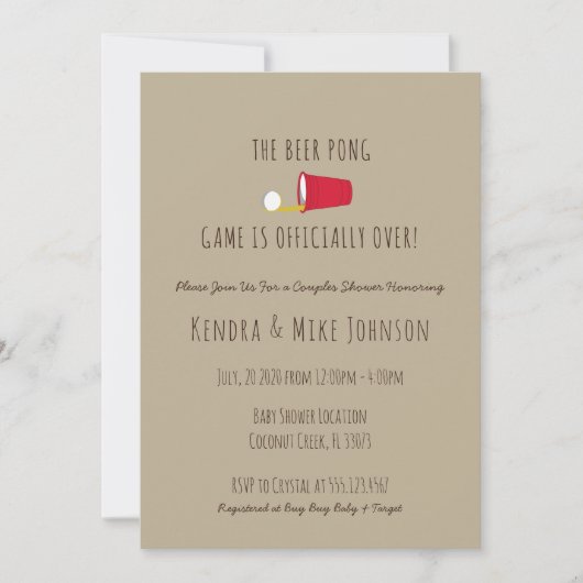 Einzigartig & lustig, Paare Babydusche Einladung (Vorderseite)