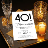 Einzigartig Minimalistisch Save the Date 40. Gebur Einladung