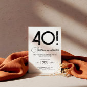 Einzigartig Minimalistisch Save the Date 40. Gebur Einladung