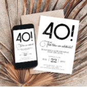 Einzigartig Minimalistisch Save the Date 40. Gebur Einladung
