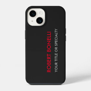 Einzigartig Modern Grau Rot Stilvoll Name hinzufüg iPhone 14 Hülle