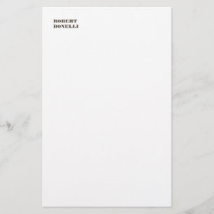 Einzigartig Modern Schwarz Weiß Ihr Name Minimalis Briefpapier