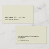 Einzigartig Moderne Beige Farbe Minimalistisch Sch Visitenkarte (Vorne/Hinten)
