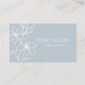 Einzigartig Moderne Dusty Blue Boho Floral Visitenkarte (Vorderseite)