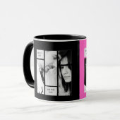Einzigartig Moderne Foto Tasse mit Text Pink Black (Vorderseite Links)
