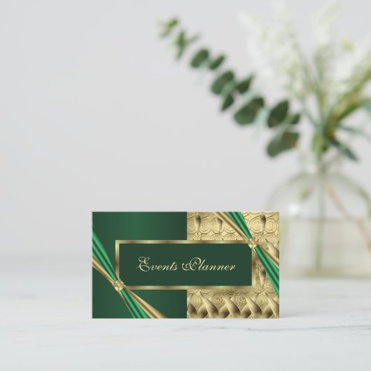 Einzigartig Moderne Luxus Smarald und Gold geometr Visitenkarte (Stehend Vorderseite)