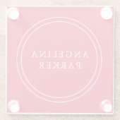 Einzigartig Moderne Minimalistisch Schlicht Rot Ih Glasuntersetzer (Rückseite)