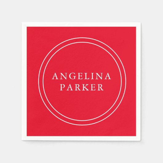 Einzigartig Moderne Minimalistisch Schlicht Rot Ih Serviette (Vorderseite)
