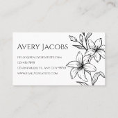 Einzigartig Moderne Schwarz-Weiß-Boho-Flora Visitenkarte (Rückseite)