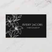 Einzigartig Moderne Schwarz-Weiß-Boho-Flora Visitenkarte (Vorderseite)