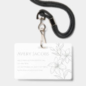 Einzigartig Moderne Szene Green Boho Floral Ausweis (Rückseite mit Schlüsselband)