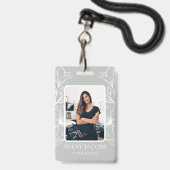 Einzigartig Moderne Szene Green Boho Floral Ausweis (Vorderseite mit Lanyard)