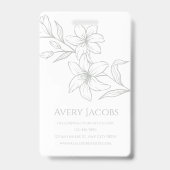 Einzigartig Moderne Szene Green Boho Floral Ausweis (Rückseite)