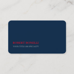 Einzigartig Moderne Uni Navy Blue Stilvoll Minimal Visitenkarte