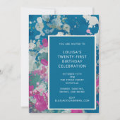 Einzigartig Modernes Abstraktes Paint Blue 21. Geb Einladung (Vorderseite)
