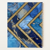 Einzigartig Modernes Blue Gold Geometric Planer (Rückseite)