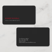 Einzigartig Modernes Grau Rot Stilvoll Visitenkarte (Vorne/Hinten)
