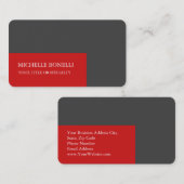 Einzigartig Modernes Minimalistisch Grau Rot Visitenkarte (Vorne/Hinten)