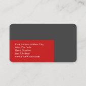 Einzigartig Modernes Minimalistisch Grau Rot Visitenkarte (Rückseite)