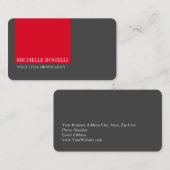 Einzigartig Modernes Minimalistisch Grau Rot Visitenkarte (Vorne/Hinten)