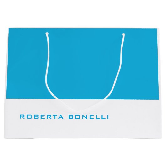 Einzigartig Modernes Minimalistisches Blau Große Geschenktüte (Vorderseite)