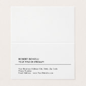 Einzigartig Modernes Minimalistisches Schwarz-weiß Visitenkarten (Außenseite Aufgefaltet)