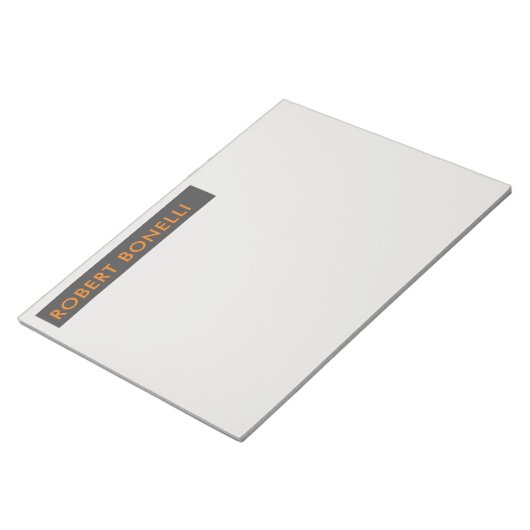 Einzigartig Modernes Platinum Grau Minimalistisch Notizblock (angewinkelt)